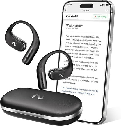 OpenNote AI Voice Recorder – Open Ear Headphones by viaim