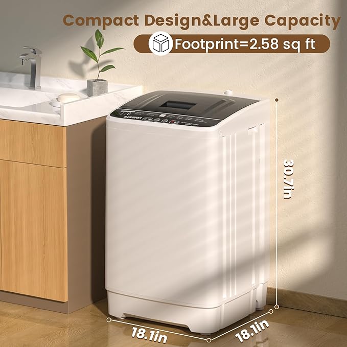 BANGSON 1.08cu.ft Portable Washing Machine, Full-Automatic Washing Machine - Image 2