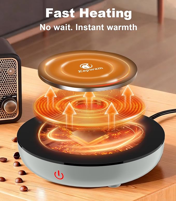 Kepwam Coffee Mug Warmer for Desk, 3-Temp Fast Heating Cup Warmer - Image 2