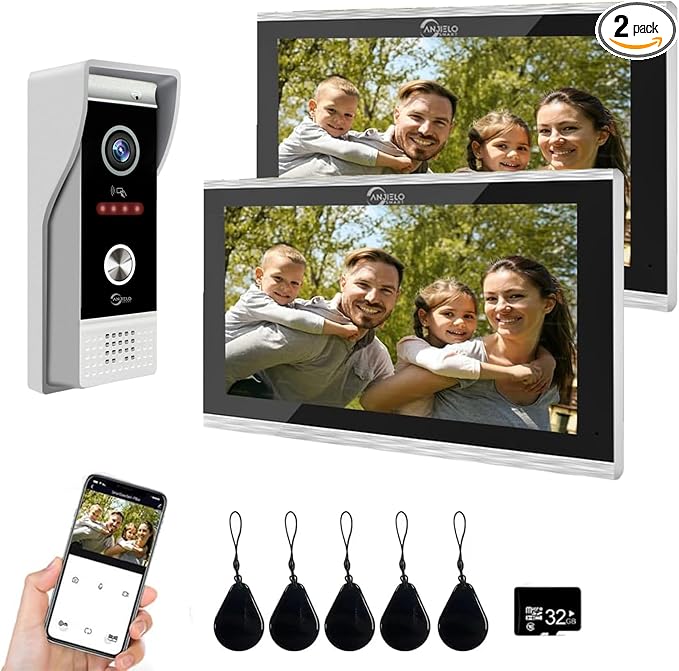 Wired Smart Video Apartments Intercom System, 10 Inch Monitors by ANJIELOSMART