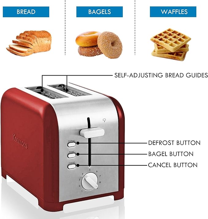 Koolatron Kenmore 2-Slice Toaster, Stainless Steel, - Image 5