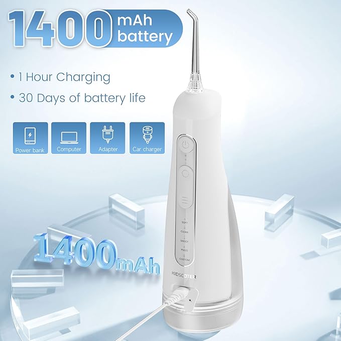 Water Flosser for Teeth with Detachable Washable Tank, 5 Modes Rechargeable - Image 4