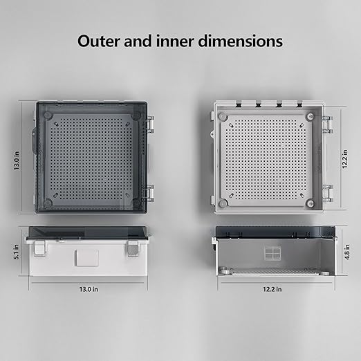 ABS Electrical Junction Box, Ventilated Design, Cable Grommets, IP65 Waterproof - Image 6