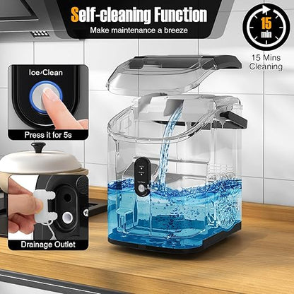 COSTWAY Nugget Countertop Ice Maker, Ready in 6 Mins, 34 lbs/24H, Ice Machine - Image 4