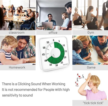 Secura 7.5 Inch Visual Timer, 60 Minute Oversize Visual Countdown Timer - Image 4