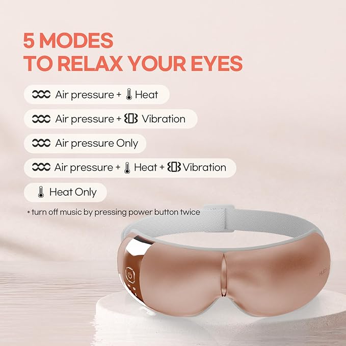 HubiCare Eye Massager with Heat, and Music Helps Relieve Strain, Dark Circles - Image 5