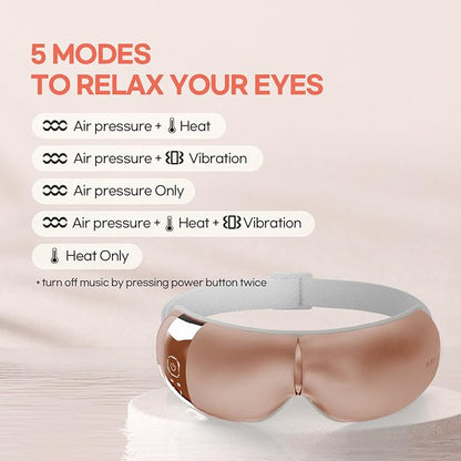 HubiCare Eye Massager with Heat, and Music Helps Relieve Strain, Dark Circles - Image 5