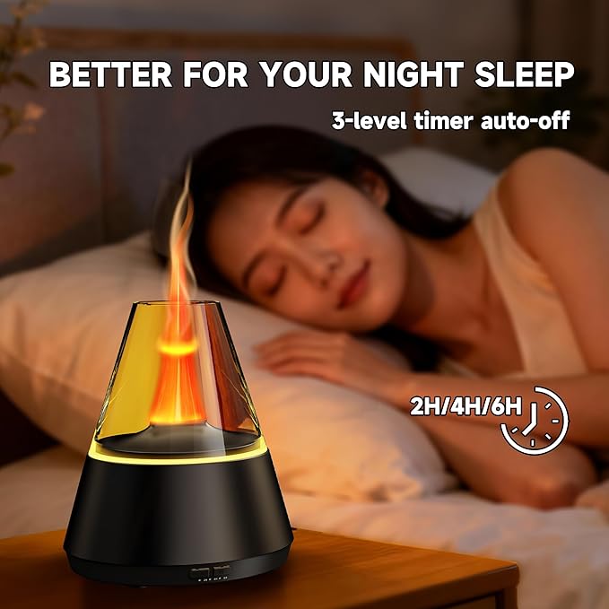 Essential Oil Diffuser, 7 Colors Flame Effect Aroma Humidifier - Image 3