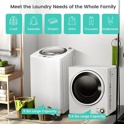COSTWAY Washer and Dryer Combo Set, 8Lbs Capacity Portable Washing Machine - Image 4