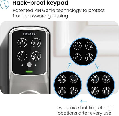 Lockly Secure Plus Smart Lock Bluetooth, 3D Biometric Fingerprint Sensor Front - Image 4