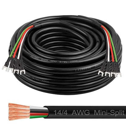 MOOKEERF 14/4 AWG Mini-Split Cable - 25FT 14 AWG 4 Conductor Control Cable 300V by MOOKEERF