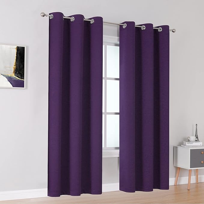 DUALIFE Royal Purple Blackout Curtains - Image 2