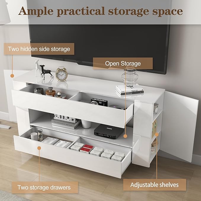 Vavkorkula High Gloss TV Stand for 65 Inch - Image 3