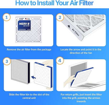 Filter King 39x39.5x1 Air Filter | 4-PACK | MERV 8 HVAC Pleated A/C Furnace - Image 4