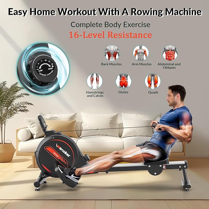 Rowing Machine for Home, Magnetic Rower Machine, 350 LB Weight Capacity - Image 5