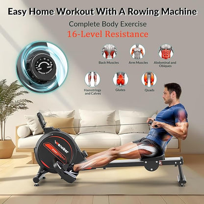 Rowing Machine for Home, Magnetic Rower Machine, 350 LB Weight Capacity - Image 5
