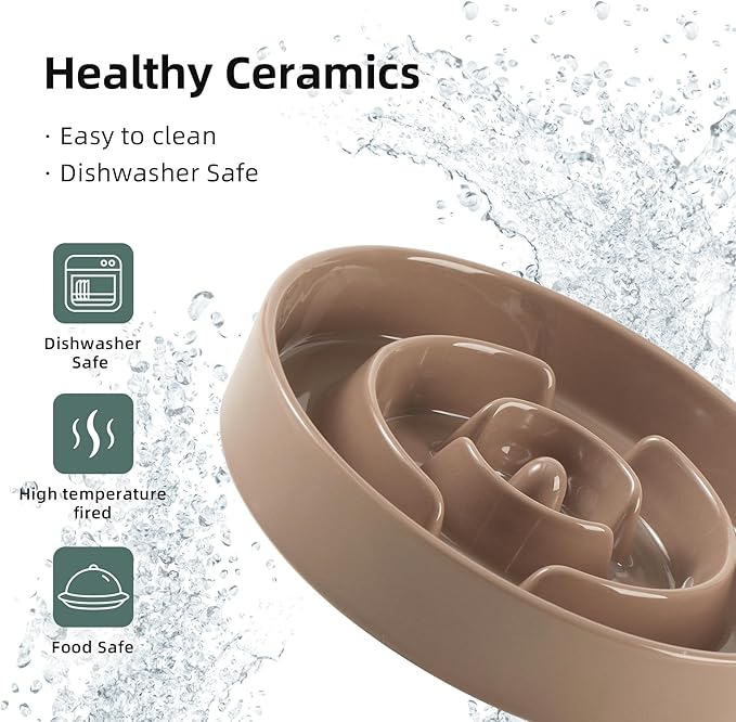 Ceramic 3.2 Cup Slow Feeder Dog Bowl - Image 6