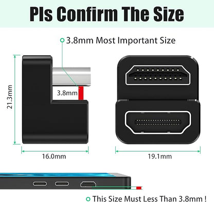 AGVEE 1 Pack 180 Degree Angled HDMI Male to HDMI Female Adapter, U-Shaped - Image 7