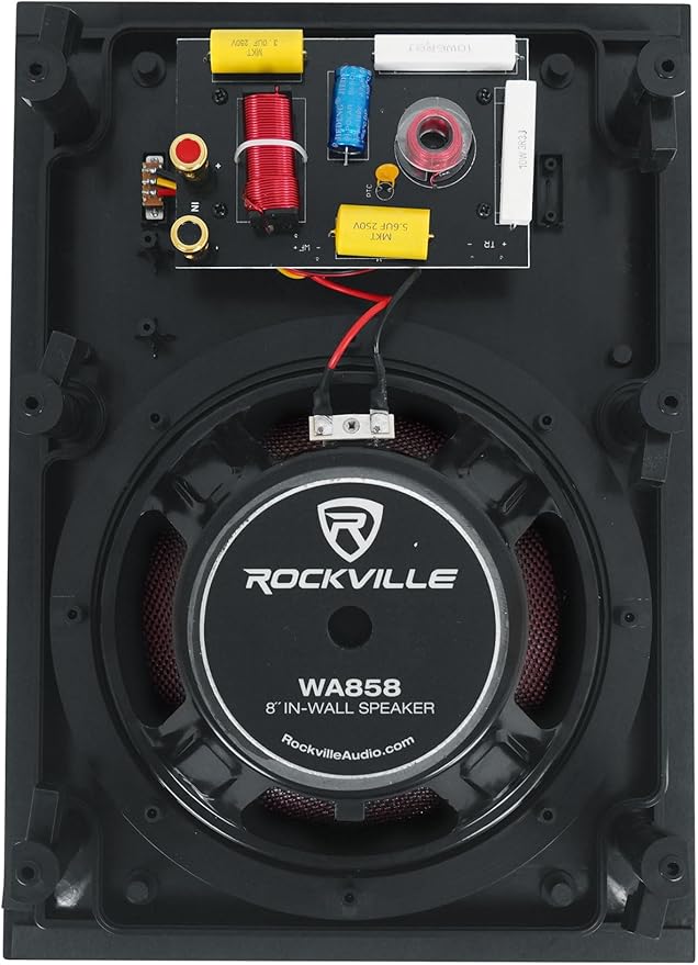 Rockville Pair WA858 320W in-Wall Speakers, Silk Dome Tweeter, Magnetic Grilles - Image 5