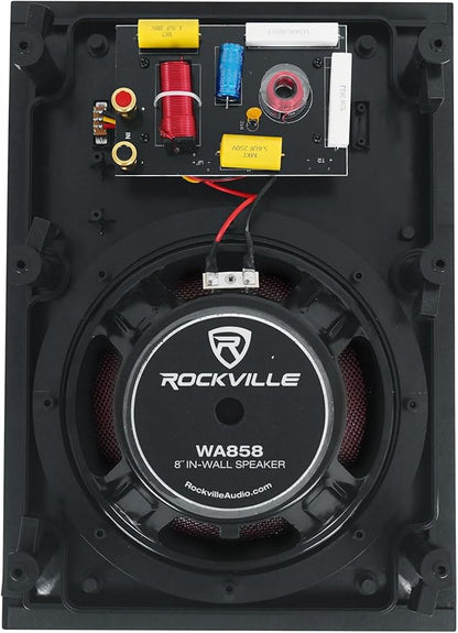 Rockville Pair WA858 320W in-Wall Speakers, Silk Dome Tweeter, Magnetic Grilles - Image 5