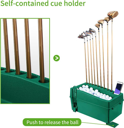 jjm automatic golf ball dispenser for indoor simulators, side view