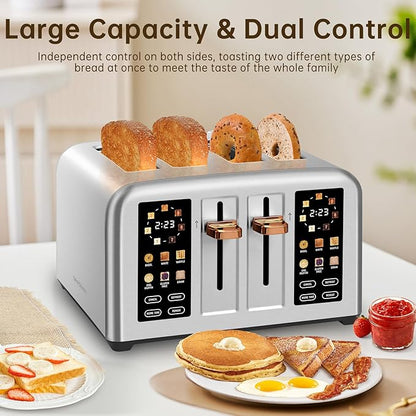 SEEDEEM Toaster 4 Slice, Stainless Steel, Touch Screen - Image 8
