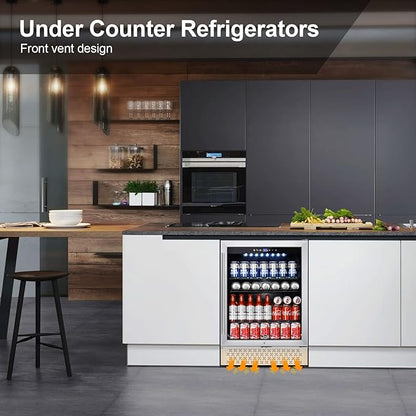 Tylza 24 Inch Beverage Refrigerator, 190 Can Capacity, Glass Door, Advanced - Image 6