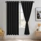 JIUZHEN Black Blackout Curtains by JIUZHEN