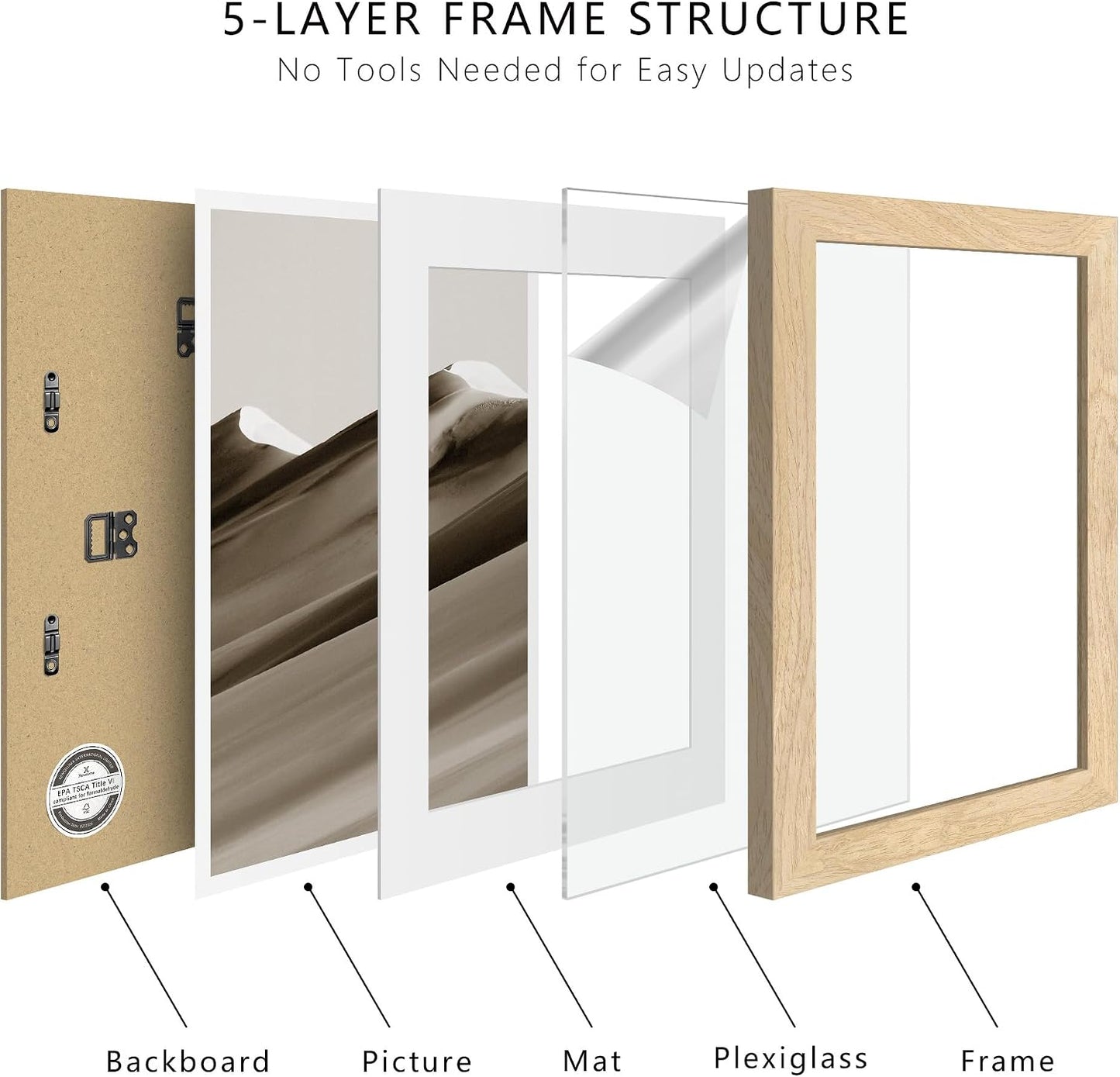 18x24 Poster Frames - 3 Pack, Natural Solid Wood Picture Wide Border Frame, Display 16x20 with Mat or 18 x 24 Without, Vertical & Horizontal Wall Mount