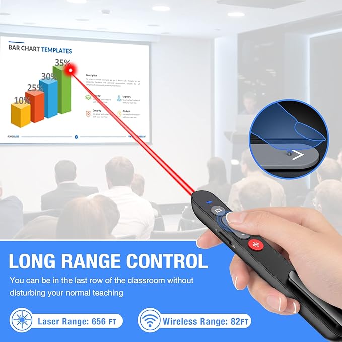 Laser Pointer for Presentations, Wireless Presenter Clicker for PowerPoint Slide - Image 5