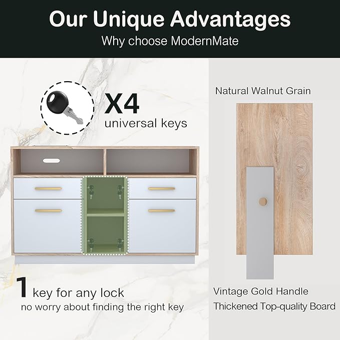4 Drawer File Cabinet, Wood Filing Cabinet - Image 6
