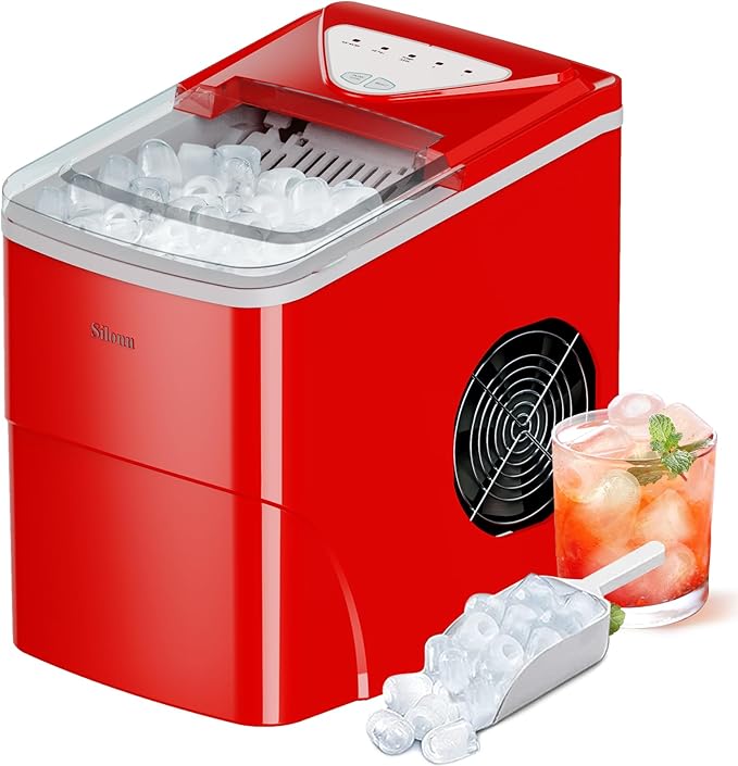 Silonn Ice Makers Countertop, 9 Cubes Ready in 6 Mins, Self-Cleaning Ice Machine by Silonn