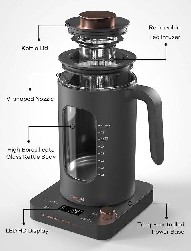 Electric Tea Kettle, INTASTING Glass Electric Kettle - Image 2