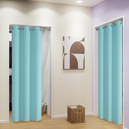 DUALIFE Aqua Curtains for Living Room Bedroom Light Blocking Window Curtains - Image 2