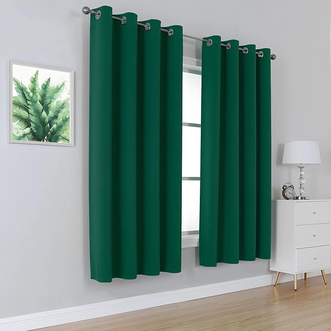 DUALIFE Emerald Green Blackout Curtains - Image 2
