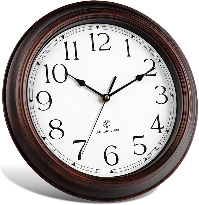 KECYET Atomic Wall Clock 10 Inch, Silent Non-Ticking Vintage Clock Battery - Image 3