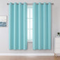 DUALIFE Aqua Curtains for Living Room Bedroom Light Blocking Window Curtains by DUALIFE