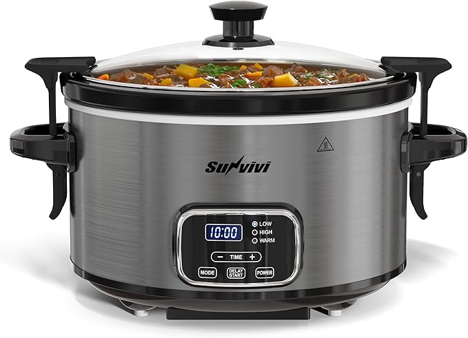 Sunvivi 4QT Slow Cooker, Programmable Pot by WeGetLife