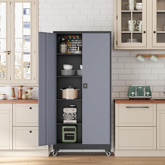 Metal Rolling Storage Cabinet-74.6” Tall Steel File Cabinets - Image 7