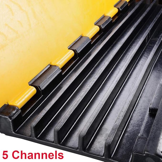 Reliancer 5 Channel Rubber Cable Protector Ramp Traffic Speed Bump 18000lbs - Image 4
