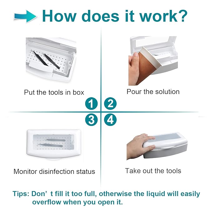 Nail Tool Sterilizer Box, Plastic Sterilization Tray - Image 5