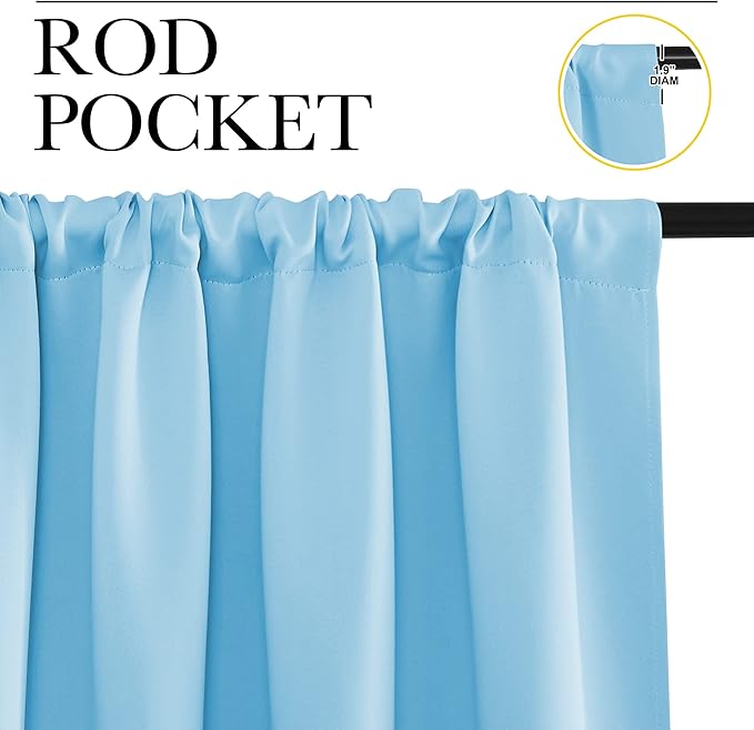 NICETOWN 2 Panels Blackout Curtains, Rod Pocket Thermal Insulated Drapes - Image 2