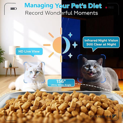 TYM Automatic Cat Feeder with Camera, 5G WiFi Auto Cat Dog Food Dispenser with - Image 2