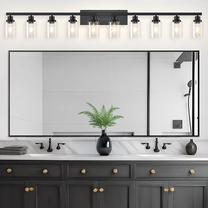 DIKAIDA 10 Light Bathroom Vanity Lights Over Mirror, 65.4inch Black Vanity - Image 7