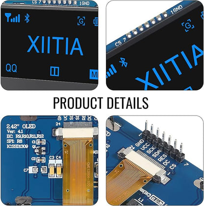 XIITIA 2pcs 2.42 inch 128x64 OLED LCD Display Module SSD1309 7 Pin SPI/IIC I2C - Image 4
