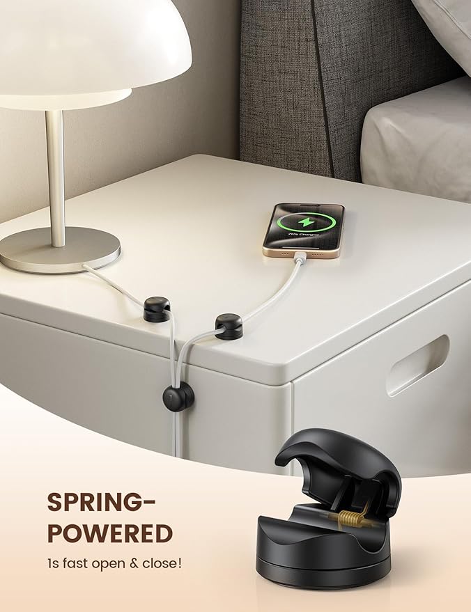 Lamicall 12Pack Rotatable Cord Organizer, Desk Office Nightstand Accessories - Image 5