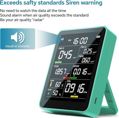 Air Quality Monitor Indoor, 13-in-1 Smart Air Quality Tester - Image 4
