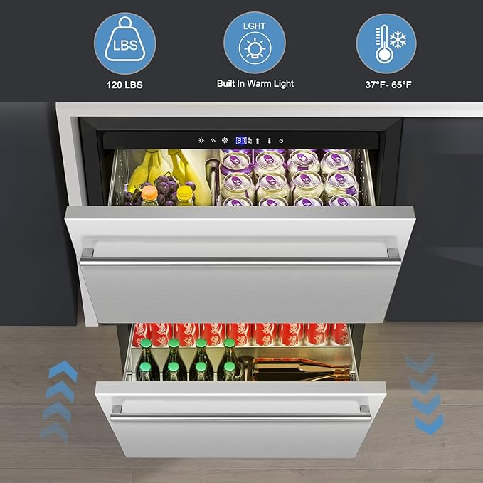24 Inch Dual Drawer Fridge Under Counter - Image 2