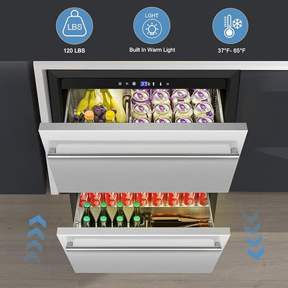 24 Inch Dual Drawer Fridge Under Counter - Image 2