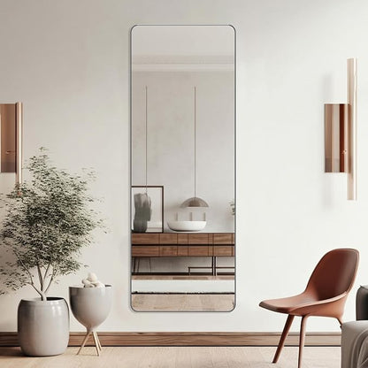 ANDY STAR 18" x 48" Full Length Wall Mirror, Large Brushed Nickel Mirror by ANDYSTAR